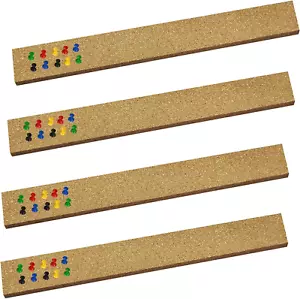 Cork Bulletin Board,4 Pcs Rectangular Frameless Multipurpose Cork Batten Strips - Picture 1 of 7