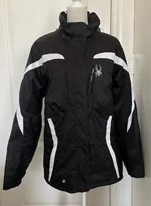 SPYDER Kids Girl’s Sz 20 Black/White Insulated Zipper Front Winter Jacket - Picture 1 of 12