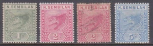 (F293-23) 1891 NEGRI SEMBILAN mezcla de 4 sellos franqueo 1c a 5c (W) - Imagen 1 de 1
