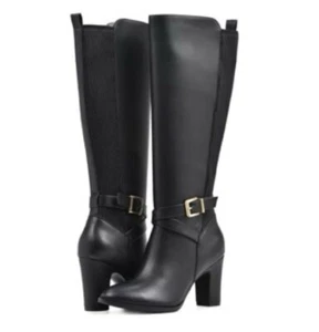 White Mountain Womens Teals Black Knee-High Boots - Picture 1 of 3