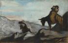 Honore-Victorin Daumier - Toile Don Quichotte et Sancho Panza 30x40