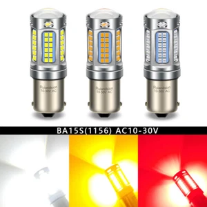 2x 1156 LED Car Signal Light Bulb P21W Car Turn Signal Light 12V White/Amber/Red - Picture 1 of 15