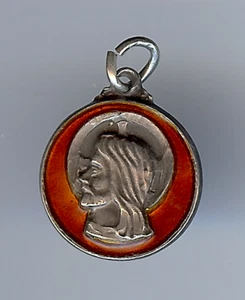 VINTAGE HAYWARD STERLING SILVER ENAMEL I AM A PROTESTANT JESUS CHRIST CHARM - Picture 1 of 2