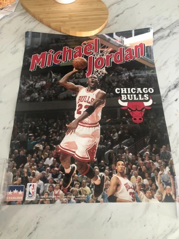Vintage 1995 Starline Michael Jordan Poster 16x20" Chicago Bulls With Pippen II Cover