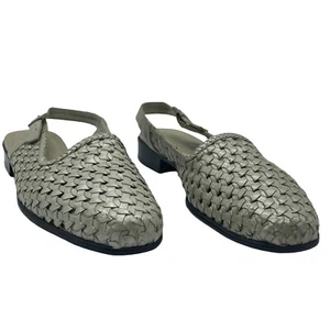 Trotters Womens Lucy Leather Closed Toe Casual Slingback Sandals Metallic 10N - Picture 1 of 5