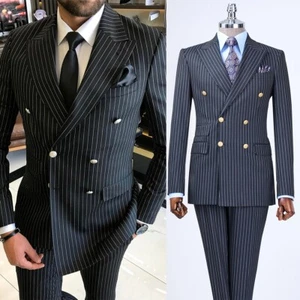 2pcs Men Suits Sets Jackets Pants Formal Dress Suit Size 36 38 40 42 44 46 48 50 - Picture 1 of 22