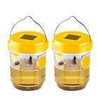 2 Pack Solar Wasp Trap Outdoor Hanging,Wasp Cather Hanging with Light for8369