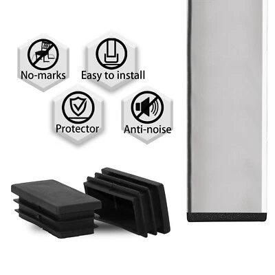 Flyshop Rectangle Plastic Tube Inserts Blanking End Caps Furniture Protector - Image 1 of 4