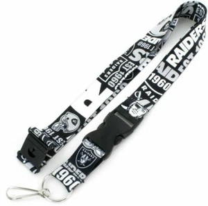 NFL Oakland Raiders Dynamic Clip On Keychain Lanyard -New - Picture 1 of 2