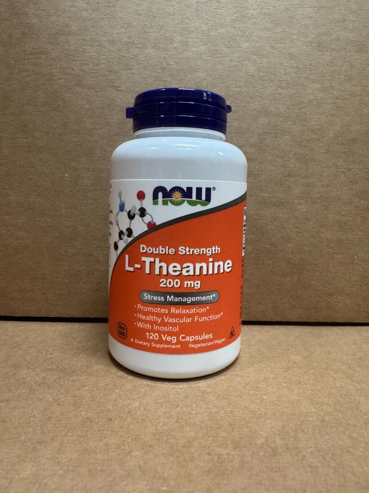NOW FOODS L-Teanina Doble Fuerza 200 mg 120 Cápsulas Vegetales Envío Gratis Foto 1 de 4