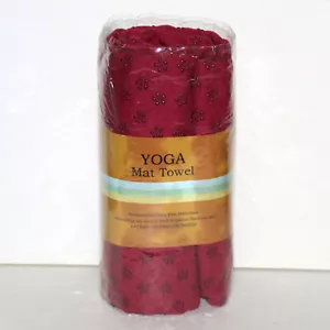 Yoga Mat Towel antibacterial microfiber bio electric dots red non slip NEW heavy - Picture 1 of 5