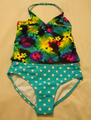 Traje de baño Tankini para niños Op Girl conjunto traje de baño talla S 6-6X UPF 50 Foto 1 de 3