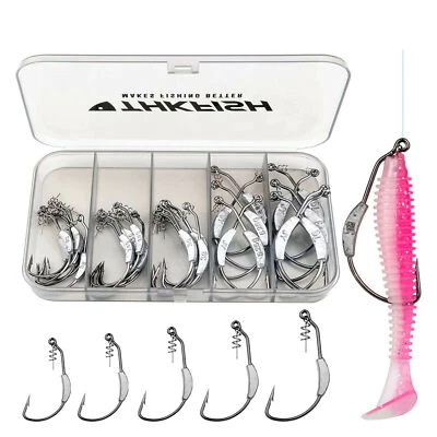 THKFISH Fishing Hooks Weighted Swimbait Hooks 30/60/19/25-Pack 30-Pack 5 Sizes - Image 1 of 4