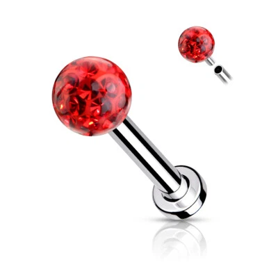 Epoxy Covered Ferido Ball Surgical Steel Tragus Lip Piercing Labret Cartilage - Image 1 of 4