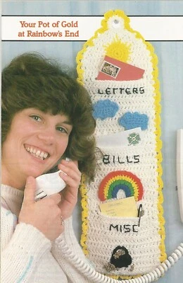 Mail Organizer Wallhanging - 6-1/2" x 21" - Worsted yarn - Crochet Pattern ONLY - Image 1 of 2