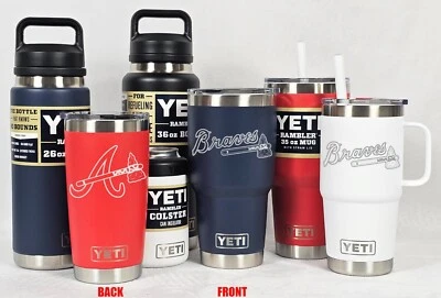 ATLANTA BRAVES YETI Laser Engraved Tumblers, Mugs, Can Colsters and Chug Bottles - Image 1 of 4