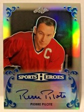Pierre Pilote 2017 Leaf Sports Heroes Metal BLUE Refractor Autograph Auto #d 1/7