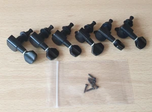 6 afinadores de guitarra eléctrica en línea para diestros - negro Corea 10 mm - Imagen 1 de 5