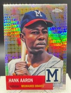 Topps 2022 cromo platino aniversario - Hank Aaron - "Prism Refractor" SP-Braves - Imagen 1 de 2