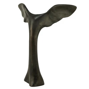 "Geflügelte Nike" Sieggöttin, handgefertigt aus massivem oxidiertem Messing Skulptur, 20 cm" - Bild 1 von 4