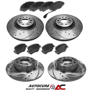 JUEGO DE DISCOS Y ALMOHADILLAS PERFORADOS Y RANURADOS DELANTEROS/TRASEROS PARA SKODA OCTAVIA VRS TDi (MK3) - Imagen 1 de 1