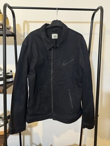 Lee Denim Zip Jacket Vintage Dark Navy Bomber Harrington Size XL VGC Used - Picture 1 of 7