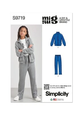 Simplicity 9719 BOYS KNIT JACKET & PANTS Sewing Pattern Size 7-16 Skill: AVERAGE - Image 1 of 4