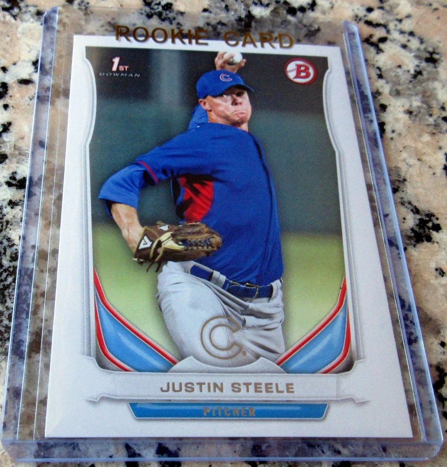 JUSTIN STEELE 2014 Bowman Draft 1st TRUE Rookie Card RC Chicago Cubs 16-3🔥🔥$$ - Image 1 of 2