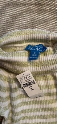 *BRAND NEW* Children's Place Girls SMALL green white gold accents - Image 1 of 3