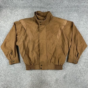 Custom Leder Cowboy Jacke Herren groß herausnehmbares Fellfutter hellbraun Fallschirm 80er - Bild 1 von 24