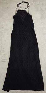 Bardot Women's Halter Backless Midi Cocktail Sheath Lace Dress Black Size US 8 - Picture 1 of 15
