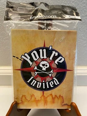 Pirate's Map  Birthday Party Kids Invitations w/Envelopes 8 Count - Image 1 of 2