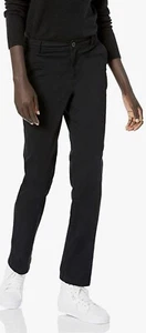 Pantalón chino elástico de sarga para mujer Essentials, negro - Imagen 1 de 6