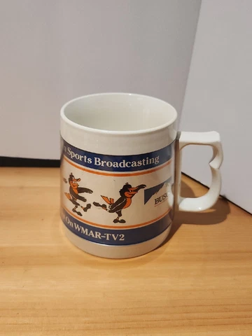 Rare VINTAGE Baltimore Orioles Mug WMAR-TV2 Busch Cover