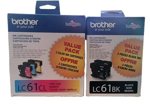 Original Brother LC61 Schwarz (2)/Tri Color Tintenset (5 Stück) - NEU - EXP: 12/25 - Bild 1 von 4