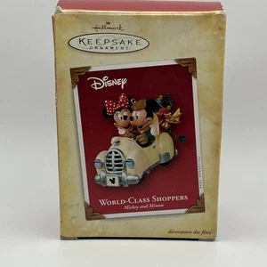 Hallmark Andenken Ornament Disney Mickey & Minnie "World-Class Shopper" Neu im Karton - Bild 1 von 2
