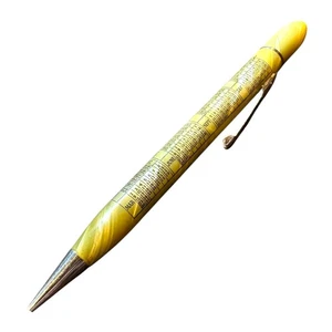 Vintage 1952 Calendar Pencil Yellow DuMontz Clip Advertising Mechanical Pen - Picture 1 of 8