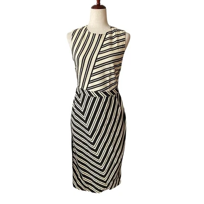 Altuzarra Wool Blend Pencil Dress Womens 40 Black Stripe Old Money Quiet Luxury - Image 1 of 4
