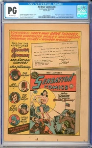 All Star Comics #8 (Page 36 Only) 1st App. Wonder Woman Golden Age DC 1941 CGC - Picture 1 of 3