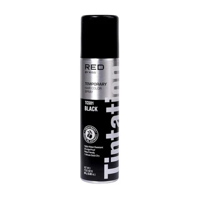 Red by Kiss Tintation Temporary Hair Color Spray, Instant Gray Root Black  - Image 1 of 4