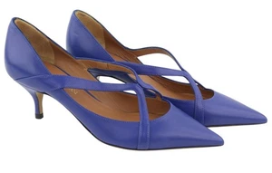Emporio Armani X3E374 Mujer Tacones EU37 Cuero Azul en Punta Tiras Informal - Imagen 1 de 12