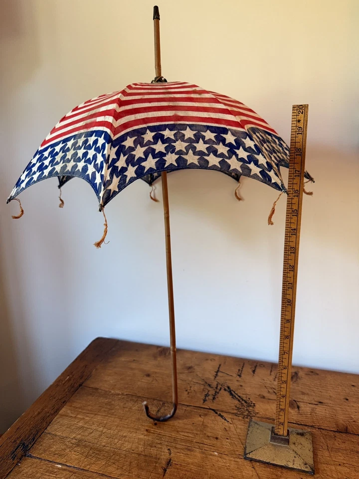 Antique American Flag Patriotic Child's Parasol - Fourth Of July Parade - Image 1 of 4