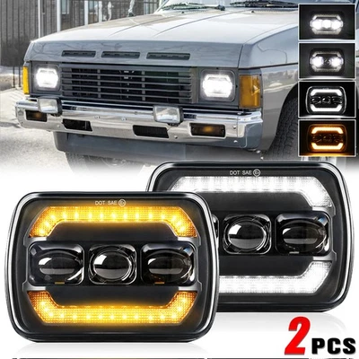 Par de faros LED 7x6" sellados haz alto-bajo DRL para Mitsubishi Mighty Max Nissan Foto 1 de 4