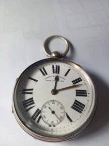 Pocket Watch, Silver English Lever Key Wound 1900 Chesterfield Hallmark - Picture 1 of 13