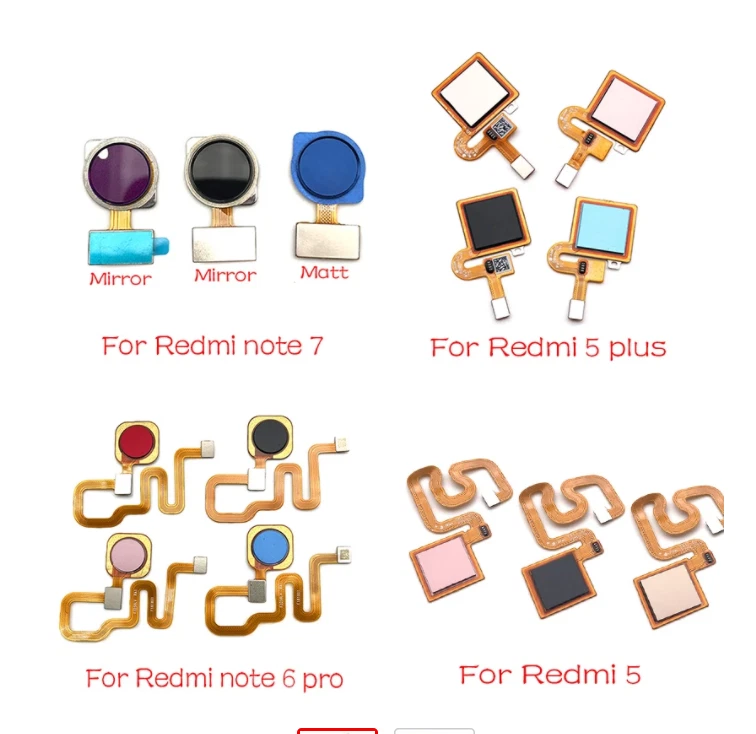 For Xiaomi Redmi Note 6 7 Pro 5P New Fingerprint Home Button Return Flex Cable - Image 1 of 1