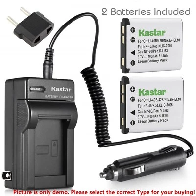 Fuj NP-45 Nikon EN-EL10 Olympus LI-42B Kodak KLIC-7006 Casio NP-80 Pentax D-Li63 - Image 1 of 4