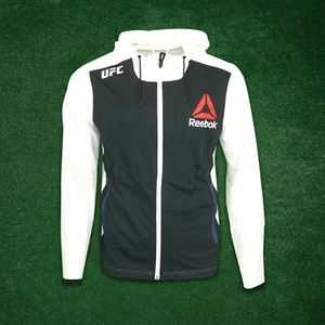 UFC Fight Kit Reebok Official Fight Night Walkout Men Hoodie (Chalk/Black/Blue) - Picture 1 of 5