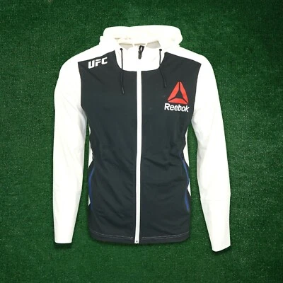 UFC Fight Kit Reebok Official Fight Night Walkout Men Hoodie (Chalk/Black/Blue)