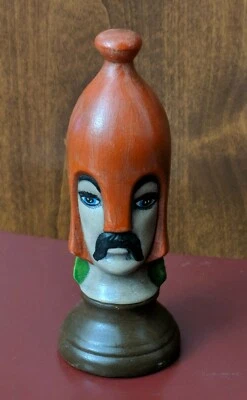 Vintage 5" Ceramic Chess Piece Handmade Medieval Pawn Hand Painted 1979 - Image 1 of 4