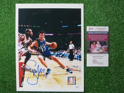 STEVE NASH SIGNED 8.5 x 11 DALLAS MAVERICKS PHOENIX SUNS LAKERS PHOTO JSA COA - Image 1 of 4